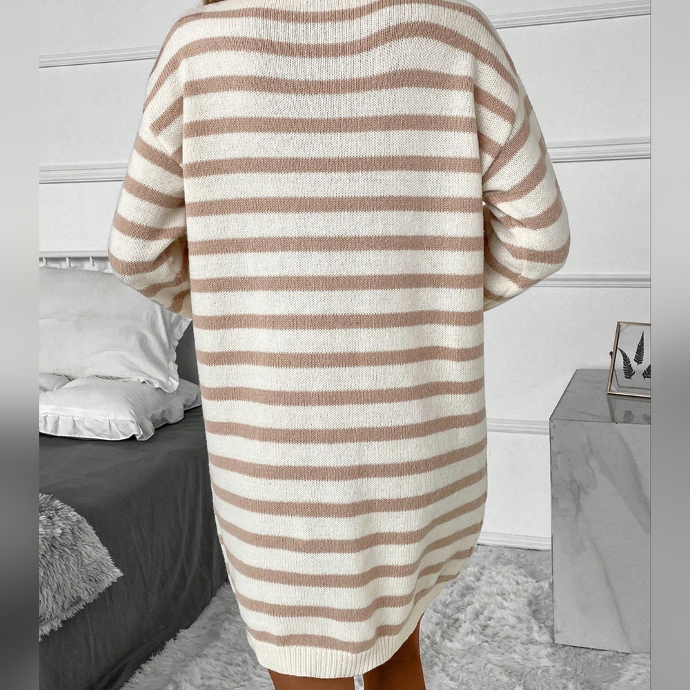 Pattern Drop Shoulder Sweater Dress - Picture 3 of 5